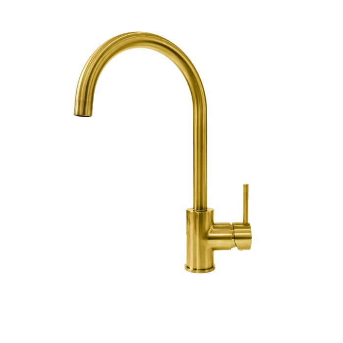 Clara Single Lever Kitchen Tap Gold Kitchen Tap Notjusttaps.co.uk